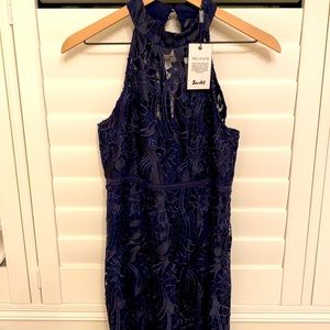 Bardot Isa Lace Dress Dark Blue- With Tags